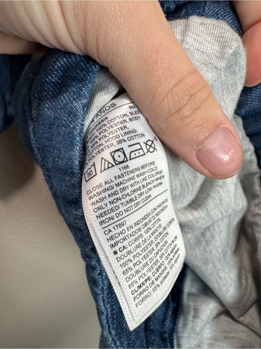 Old Navy Kids Blue Hooded Denim Jacket